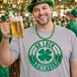 Men’s Handmade “Go Luck Yourself” St. Patrick’s Day Tee